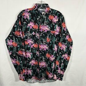 Vintage Wrangler Western Wear Shirt Long Sleeve Men’s 15.5-35 Roper w/ Steer